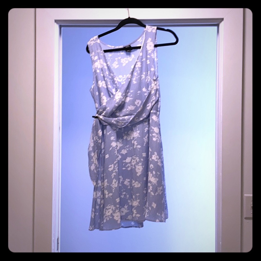 Blue dress with white flowers